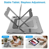 Coque antichoc en acrylique transparent avec support métallique et fente pour stylet, vente en gros d'usine, pour tablettes iPad 10, 11, A16, Air 11, Pro