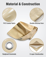 Bâche en PVC tissée unie, pliable, portable, résistante à l'humidité, taille personnalisable, pour couverture de coffre, remorque, jardin, bac à sable