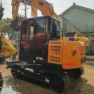 Excavateur Sany SY75 de 7 tonnes d'occasion avec de faibles heures de travail, moteur de boîte de vitesses SY60C 75C 95C 135C 215C d'occasion - Product Image 1