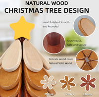 Ensemble de 4 dessous-de-plat et sous-verres en bois écologiques pour arbre de Noël, pour plats chauds, décoration de table