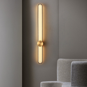 Minimalist All Copper Wall Lamp Led Touch <b>Control</b> For Living Room Bedroom Sofa <b>Tv</b> Background Lighting - Product Image 1