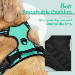 Hondenharnas Verstelbaar Zacht Gewatteerd, Reflecterend Oxford Zonder Choke Huisdierenvest Met Eenvoudige Bedieningshendel Voor Grote Honden, Blauw, <span class=keywords><strong>Xl</strong></span> - Product Image 3