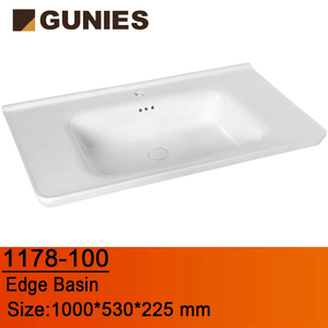 Grand meuble de salle de bain <span class=keywords><strong>en</strong></span> <span class=keywords><strong>pierre</strong></span> artificielle blanche avec lavabo design moderne et lavabo mural rectangulaire pour hôtels - Product Image 3