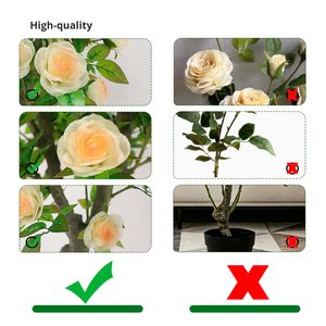 Plastic <b>Artificial</b> Rose <b>Tree</b> Eco-Friendly UV Resistant Faux Floral Decor for Wedding Halloween Graduation Commercial Spaces - Product Image 3