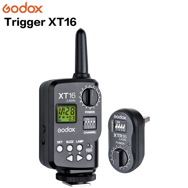 Godox XT-16 Wireless Power-Control Speed Light Flash Trigger 2.4G Transmitter and Receiver