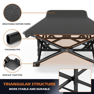 <span class=keywords><strong>Lit</strong></span> pliant portable confortable en acier métallique en forme de X pour l'intérieur et l'extérieur, <span class=keywords><strong>lit</strong></span> de camping pour adultes avec coussin - Product Image 2