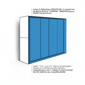 Système de portes coulissantes Fami Ar 2700x2210 mm bleu RAL5012 usage industriel - Product Image 3