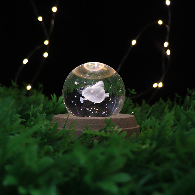 3D Creative Smart Control Wireless Lighting Crystal Ball Night Light LED Moon Lamp Home Decoration