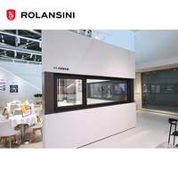 Fenêtre coulissante double vitrage blanc en alliage d'aluminium, horizontale, commerciale, avec panneau fixe et moustiquaire magnétique, modèle Rolansini European