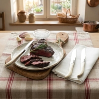 Ensemble de couverts Laguiole de haute qualité, couteaux à steak à lame droite, logo gravé sur mesure, couteaux à dîner pour restaurant
