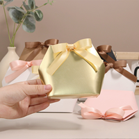 Pochettes de mariage octogonales en papier artisanal de luxe, écologiques, avec impression UV évanescente et ruban, emballage haut de gamme vide