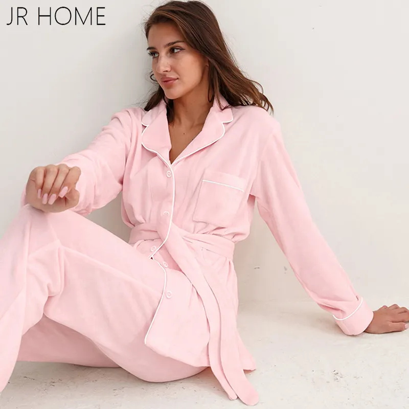 Piyama Velvet Wanita, Piyama Loungewear Coral Velvet Gaya Ukuran Warna Kustom 2023