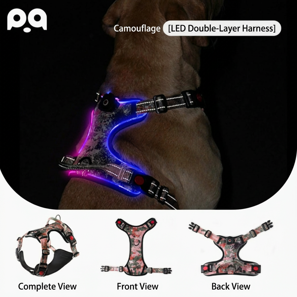 Camuflaje LED Iluminado de Doble Capa para Pecho y Espalda