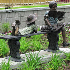 Blve Ngoài Trời Trang Trí Sân Vườn Cuộc Sống Kích Thước Kim Loại Đồng Giáo Viên Và Trẻ Em Bức Tượng Đọc Sách Tác Phẩm Điêu Khắc Nghệ Thuật Hiện Đại Thiết Kế - Product Image 5