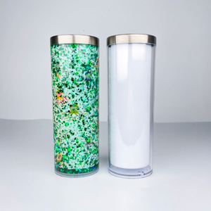 Nouveau Gobelet Droit 20oz pour Sublimation et Transfert Thermique, avec Motif Tableau d'Histoires DIY Paillettes et Effet Globe de Neige, avec Couvercles - Product Image 3