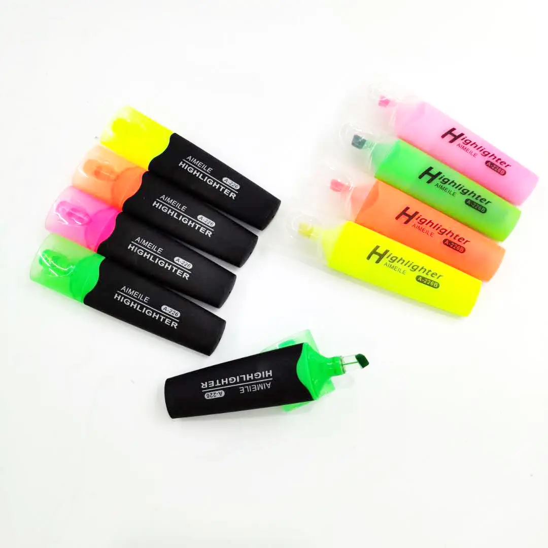 China Yiwu BOMEIJIA Wholesale Colorful Color Non Toxic Transparent Tip Highlighter