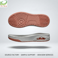 Semelle extérieure de baskets EVA+RB résistante à l'eau et écologique pour chaussures de sport décontractées avec chambre à air visible et bande de roulement segmentée