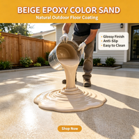 Peinture de sol pour patio et garage, résine époxy bicomposante beige, revêtement de sable coloré, séchage rapide, écologique, antidérapante, imperméable, résistante au grattage