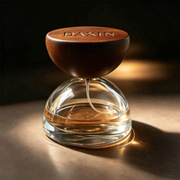 Flacon de parfum en verre vide de 30 ml et 100 ml avec bouchon en bois et pulvérisateur à fine brume, atomiseur de 15 mm, flacon en verre demi-ovale en stock