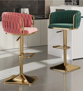 <span class=keywords><strong>Tabouret</strong></span> de bar en velours de luxe-Hauteur réglable et sièges élégants - Product Image 6