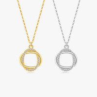 Collier à double anneau serti de diamants, best-seller transfrontalier, minimaliste, géométrique, en tungstène plaqué or, chaîne de clavicule, luxe léger