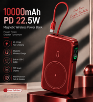 Batterie Externe Magnétique Sans Fil 10000mAh 35W PD à Charge Rapide avec Écran TFT et Support Portable 2-en-1 – Vente en Gros