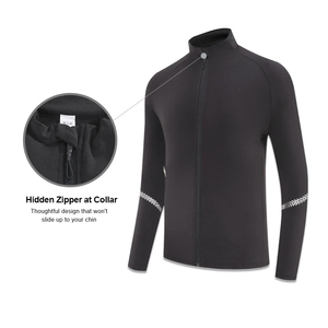 Logo personnalisé compressé haute élastique demi-fermeture éclair à manches longues veste Gym musculation porter veste Muscle Fit sec veste rapide - Product Image 2