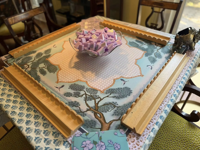 Tapis de jeu de mahjong néo-chinois haut de gamme, tapis de jeu en caoutchouc antidérapant et insonorisant avec un design élégant de paysage de grue