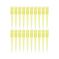 Pipettes compte-gouttes, fournitures de laboratoire médical, vente en gros, universelles, jaunes, 200 ul, embouts de pipette en boîte