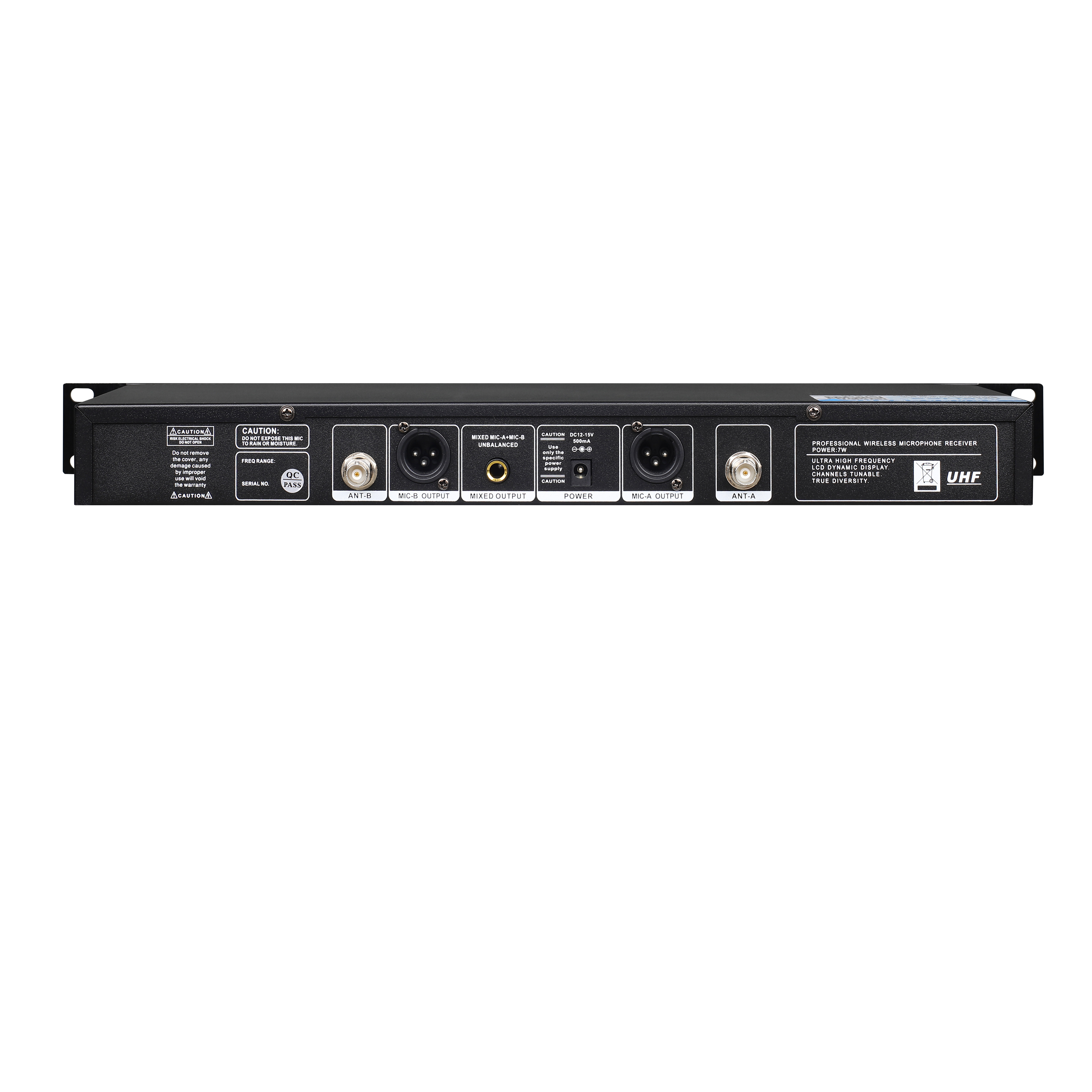 2チャンネルハンドヘルドUHFワイヤレスマイクプロフェッショナル