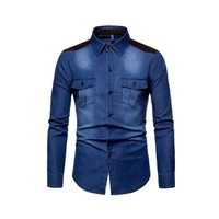 Souper Qualité À Manches Longues Denim Jeans Chemises Chemise Décontractée Pour Hommes Meilleures Ventes Avec Logo Personnalisé Fournisseur De BD