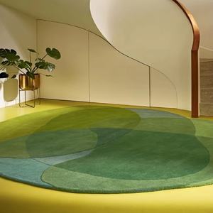 Tapis à usage domestique personnalisable de Style crème <span class=keywords><strong>nordique</strong></span> modèle de chevet créatif Simple ensembles de tapis de forme ovale irrégulière pour la vie - Product Image 4