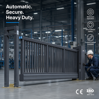 Portail coulissant cantilever en aluminium à lames coulissantes rétractables automatiques haute sécurité pour allée