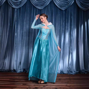 Disfraz de Cosplay de Princesa Elsa para Adultos, Falda Larga Azul de Poliéster, Primavera 2026, para Mujeres, Ropa de Escenario - Product Image 2