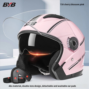 Casco Infantil Certificado Clase 3C, para Todas las Estaciones, Medio Casco, ABS, con Visera Transparente y Doble Lente, para Bicicleta Eléctrica/Motocicleta - Product Image 2