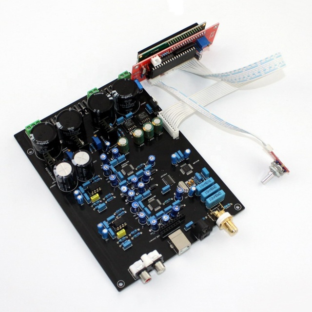 Taidacent AK4490EQ Dual Parallel Soft Control Board Coaxial Fiber DAC Decoder Board Kit with Display Support DOP DSD