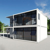 Kit de casa moderna de 2 pisos, Mini casas modulares de hormigón, completo, americano, California, Canadá