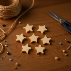 Accessorio in Legno a Forma di Stella ILAN 30mm 7 Pezzi per Decorazioni Artigianali - Product Image 2