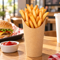 Gobelets à frites en papier jetables personnalisés, boîtes à frites imprimées avec logo personnalisé, coupelles à chips, gobelets à snacks personnalisés, fabrication sur mesure