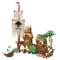31002 Portique de chantier naval pirate, modèle de construction en plastique ABS, compatible avec les briques et les bateaux