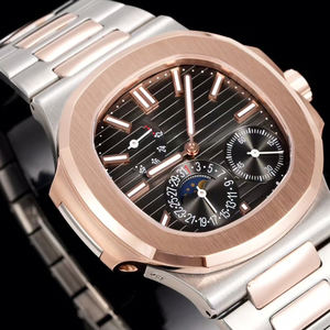 Reloj de Lujo para Hombre de Dos Tonos en Oro de Primera Calidad 2026 con Fase Lunar y Fecha - Reloj de Pulsera Versátil, Casual, Formal, de Alta Gama y Coleccionable - Product Image 2