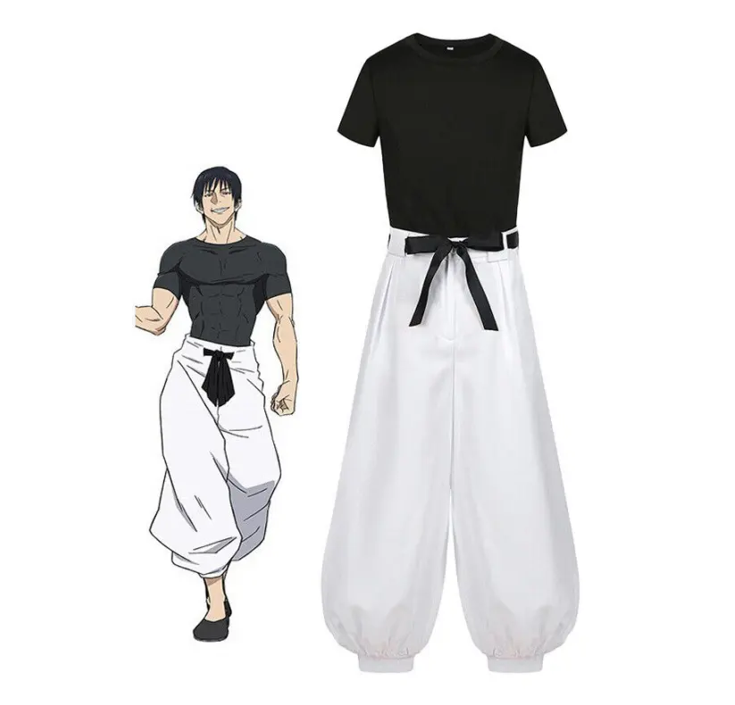 Cosplay disfraz Jujutsu Kaisen Anime ropa adulto Fushiguro Megumi algodón Anime Cosplay uniforme trajes camisa de manga corta