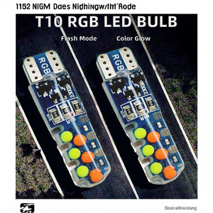Ampoule LED T10 RGB COB 18SMD 194 W5W pour plaque d'immatriculation, multicolore, gel de silice, lumière stroboscopique, lumière de lecture - Product Image 2