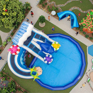 Parc aquatique gonflable géant avec <span class=keywords><strong>toboggan</strong></span> et <span class=keywords><strong>piscine</strong></span> pour les fêtes en plein air - Product Image 2