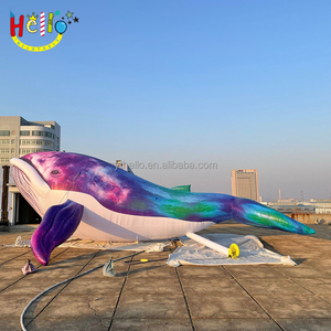 อุปกรณ์ตกแต่งแบบเป่าลมรูปปลาวาฬทะเลฉลามสีน้ำเงินสำหรับโฆษณาสวนสัตว์มหาสมุทรยักษ์ - Product Image 4