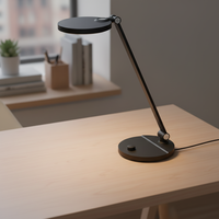 Lampe de bureau LED flexible et réglable à 3 températures de couleur, en ABS, simple, rotative, à gradation progressive, pour chambre, bureau, lecture, lumière de table DC