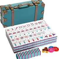 Jeu de Mahjong et de Poker de Luxe en Métal Vert et Mélamine Écologique pour 4 Joueurs, Résistant à l'Eau, Idéal pour les Fêtes, la Maison, le Club et les Loisirs, Vente en Gros