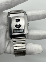 C-0PO jam tangan Digital Retro pasangan tampilan LCD antik desain futuristik-tali dapat diatur jam tangan kecocokan kasual harian