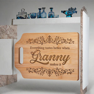 Planche à découper en bambou JOYWAVE <span class=keywords><strong>de</strong></span> qualité supérieure, écologique et élégante, avec motif unique gravé au laser, compatible couteaux, idéale pour la maison - Product Image 3