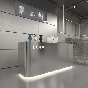 Novo design moderno bar restaurante loja recepção salão de beleza cor prata